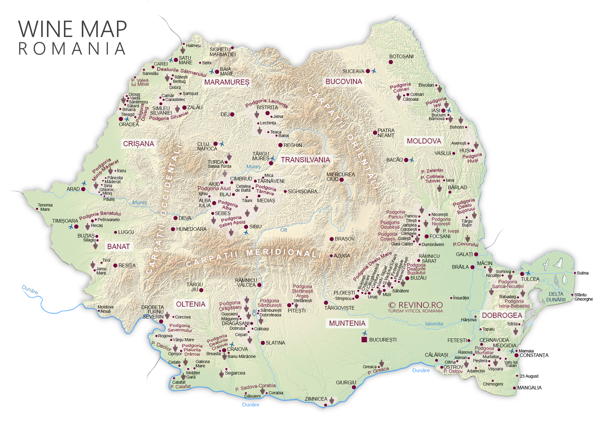 Wine Map Vineyards Romania 2017